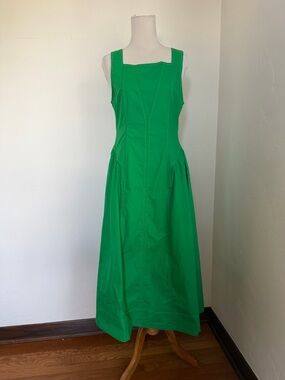 entro Bright Green Square-Neck Maxi Dress